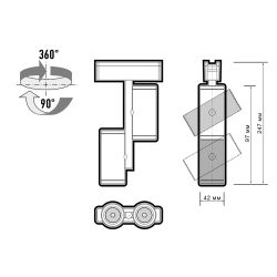 MTR16  2320B  2X10w 4000K 36° BL (чёрный) IP20 Jazzway 