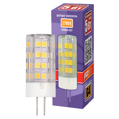 Лампа светодиодная PLED-G4 5w 2700K 400Lm 175-240V (пластик d15*47мм) — вид 3