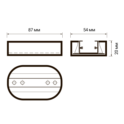 Аксессуар к светильнику трековому PTR T1- WH (белый) Стационарное крепление — вид 3