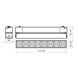 PTR  2120R 20w 4000K  60° BL (чёрный) 270мм IP40 Jazzway