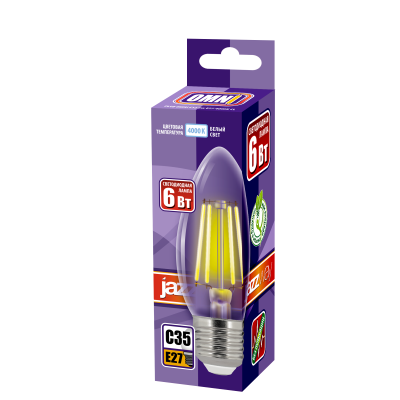 Лампа светодиодная PLED OMNI C35 6w E27 4000K CL 230/50 — вид 2