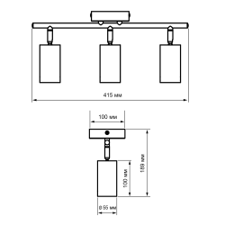 PCL 0403 3xGU10 BL 230V IP20 Jazzway