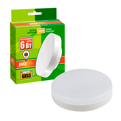 Лампа светодиодная PLED- ECO-GX53 6w 3000K FROST 460Lm D75*26mm — вид 2