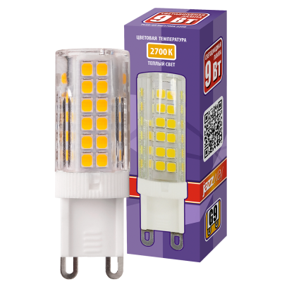 Лампа светодиодная PLED-G9 9w 2700K 590Lm 175-240V (пластик d16*60мм) — вид 3
