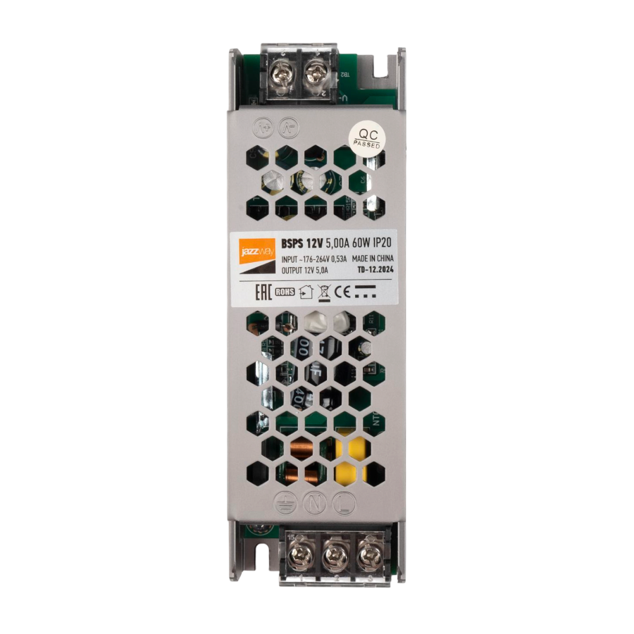 BSPS  12V5,00A= 60W IP20 5 л.гар. Jazzway