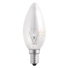 B35  240V  40W  E14  clear