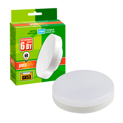 PLED- ECO-GX53  6w  5000K FROST 460Lm D75*26mm Jazzway