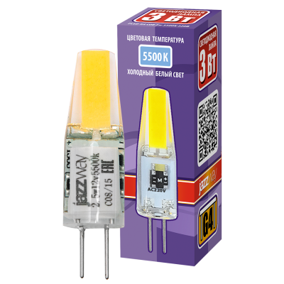 Лампа светодиодная PLED-G4 COB 3w 240Lm 5500K 220В (силикон d10*38мм) — вид 3