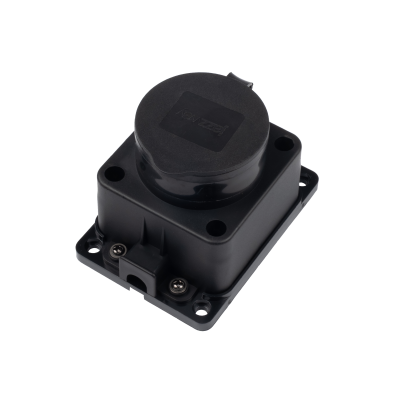 Розетка с защитной крышкой настенная PRC-121-BL 16A 220V IP44 каучук — вид 2