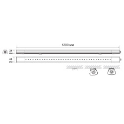 PWP-C2 1200 BLACK 40w 4000K (черный) IP65 Jazzway