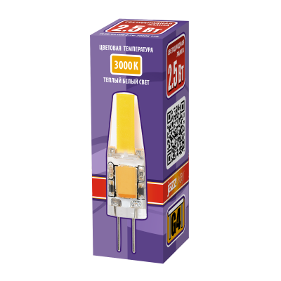 Лампа светодиодная PLED-G4 COB 2.5w 200Lm 3000K 12В (силикон 10*39мм) — вид 2