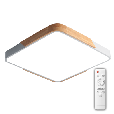 Светильник светодиодный декоративный PPB Sсandic-S 72w DIM 3000-6500K WH/W с деревянной планкой IP20 420*420*50 — вид 3