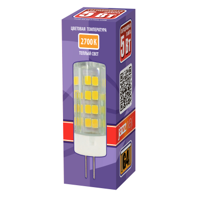 Лампа светодиодная PLED-G4 5w 2700K 400Lm 175-240V (пластик d15*47мм) — вид 2
