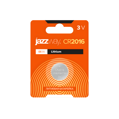 Литиевая дисковая батарейка JAZZway CR2016 BL-1
