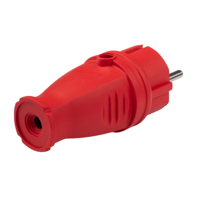 Вилка прямая PRC-231-Red 16А 220V IP44 каучук красная — вид 3