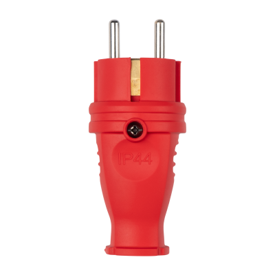 Вилка прямая PRC-231-Red 16А 220V IP44 каучук красная — вид 5