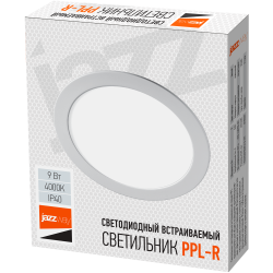 PPL-R  9w 4000K IP40 WH d145мм встр/круг Jazzway