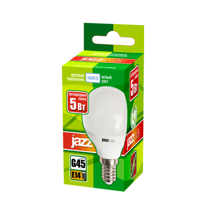Лампа светодиодная PLED- ECO-G45 5w E14 4000K 400Lm 230V/50Hz — вид 2