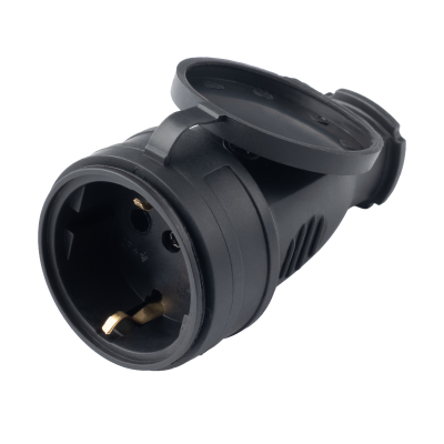 Розетка с защитной крышкой переносная PRC-111-BL 16A 220V IP44 каучук — вид 4
