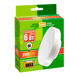 PLED- ECO-GX53  6w  3000K FROST 460Lm D75*26mm Jazzway