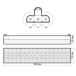 PTR  2296R 3S 96w 4000K 60° BL (чёрный) 540mm IP40 Jazzway