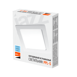 PPL-S 12w 6500K IP40 WH 170мм встр/квадр Jazzway