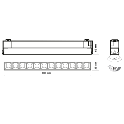 PTR  2130R 30w 4000K 30° BL (чёрный) 400мм IP40 Jazzway