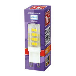 PLED-G9  7w  4000K 400Lm 175-240V (пластик d16*50мм) Jazzway