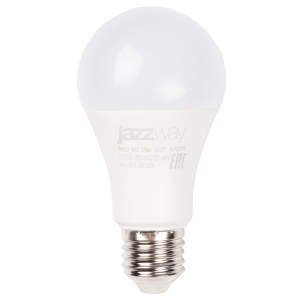PLED-A60 МО 15w 4000K E27 DC12-48V/AC12-48V (низковольтная) Jazzway