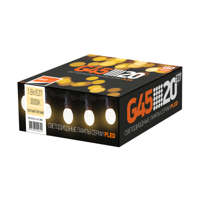 Лампа светодиодная PLED- ECO- G45 1w E27 3000K — вид 2