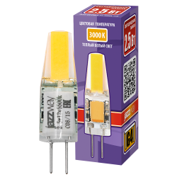 PLED-G4 COB  2.5w 200Lm 3000K 12В (силикон 10*39мм) Jazzway