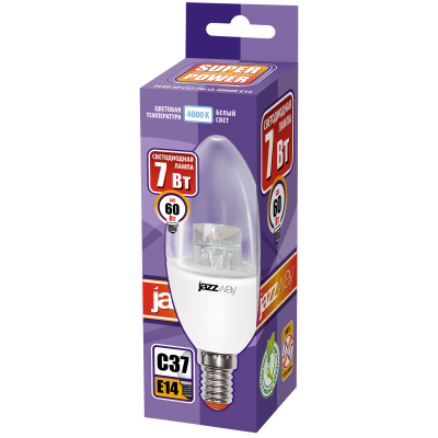 Лампа светодиодная PLED- SP CLEAR C37 7w CL 4000K 540 Lm E14 — вид 2