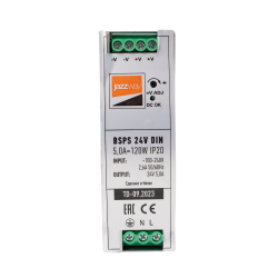 BSPS DIN 24V 5.0A=120w IP20 AL 3г.гар на дин.рейку Jazzway