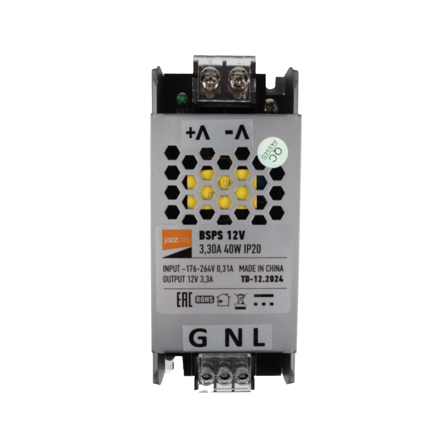 BSPS    12V3,30A= 40W IP20 2 г. гар. Jazzway