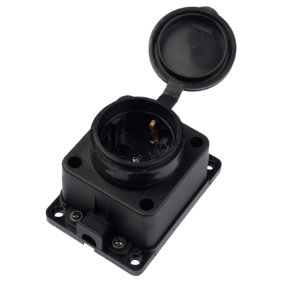 Розетка с защитной крышкой настенная PRC-121-BL 16A 220V IP44 каучук — вид 3