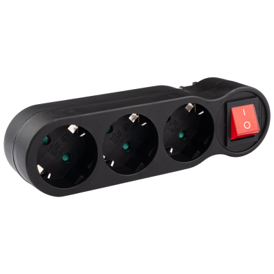 Разветвитель JAZZway AD-3GS-bk заземл., выкл.