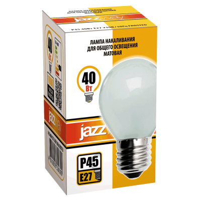 Лампа накаливания P45 240V 40W E27 frosted — вид 2