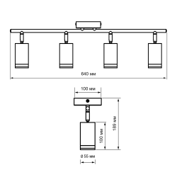 PCL 0104 4xGU10 BL 230V IP20 Jazzway