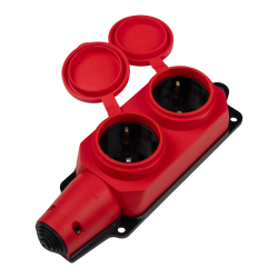 PRC-122-Red 16A 220V IP44 каучук красная Jazzway
