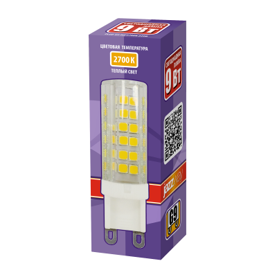 Лампа светодиодная PLED-G9 9w 2700K 590Lm 175-240V (пластик d16*60мм) — вид 2