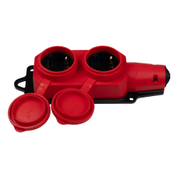 PRC-122-Red 16A 220V IP44 каучук красная Jazzway