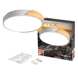 PPB Sсandic-R 24w 4000K WH/W с деревянной планкой IP20 D310*50 Jazzway
