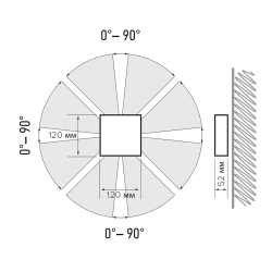 PWL-120120/0-90D 4x2w 4000K BL IP65 Jazzway