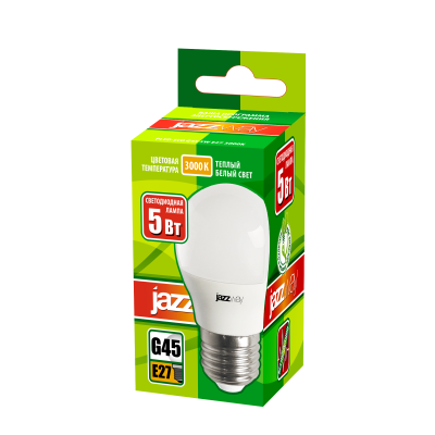 Лампа светодиодная PLED- ECO-G45 5w E27 3000K 400Lm 230V/50Hz — вид 2
