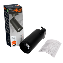 PTR  0728 ZOOM 28w 4000K 15-60° BL (чёрный) IP40 Jazzway