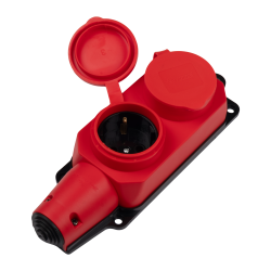 PRC-122-Red 16A 220V IP44 каучук красная Jazzway