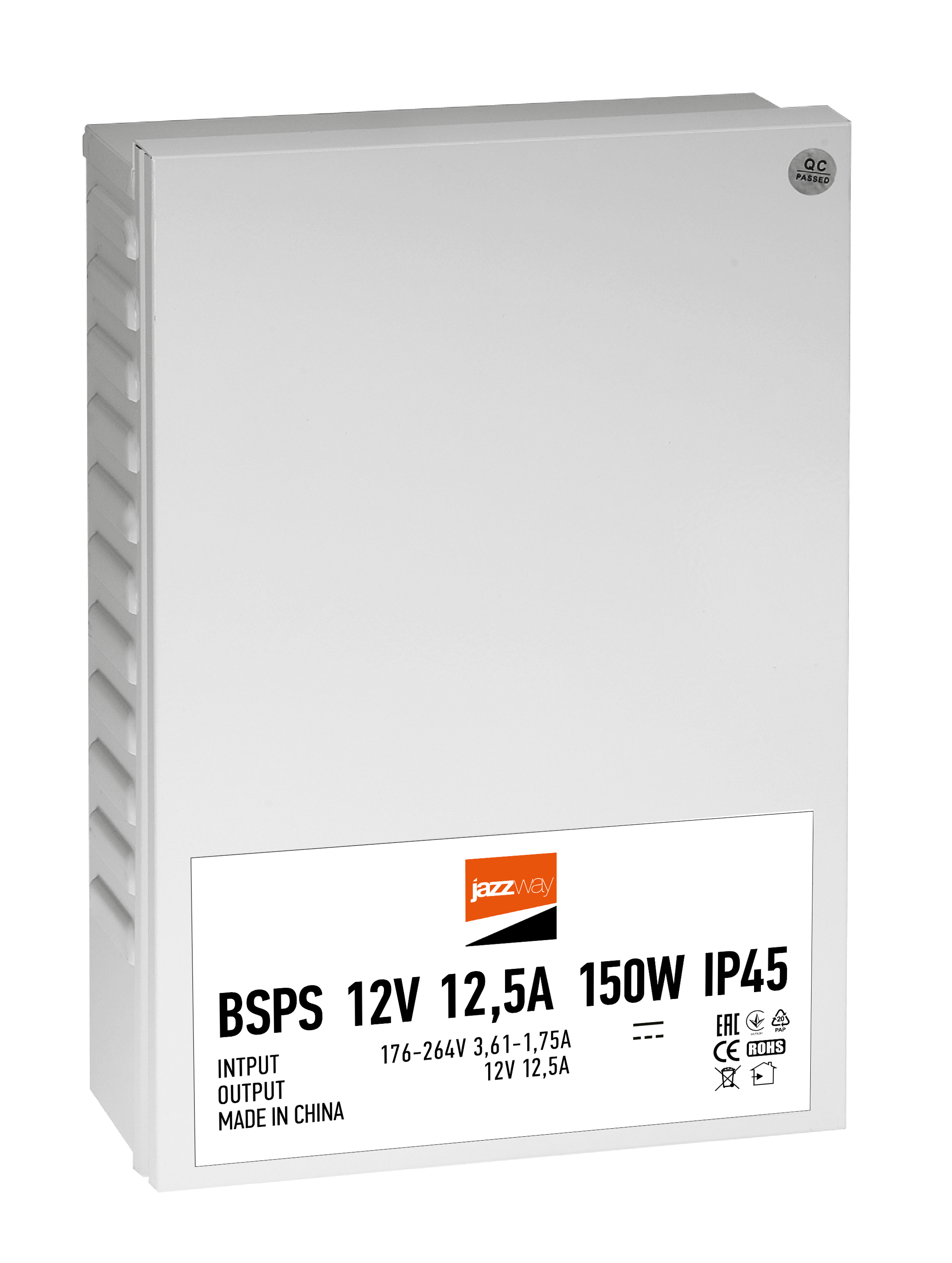 Блок питания BSPS 12V 12,50A=150W IP45 3 г. гар. .1001221 JazzWay