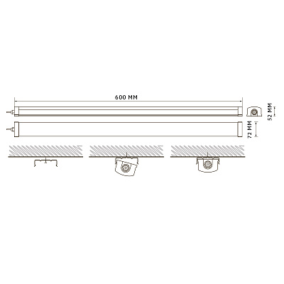 Светильник светодиодный пылевлагозащищенный PWP-C3-E1 600 18w 6500K с БАП IP65