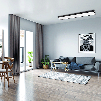 Светильник светодиодный накладной PSO-01 45w 4000K BLACK 1200х180 IP40