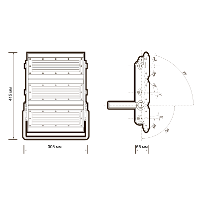 Светильник светодиодный промышленный PPI-02 3*50w